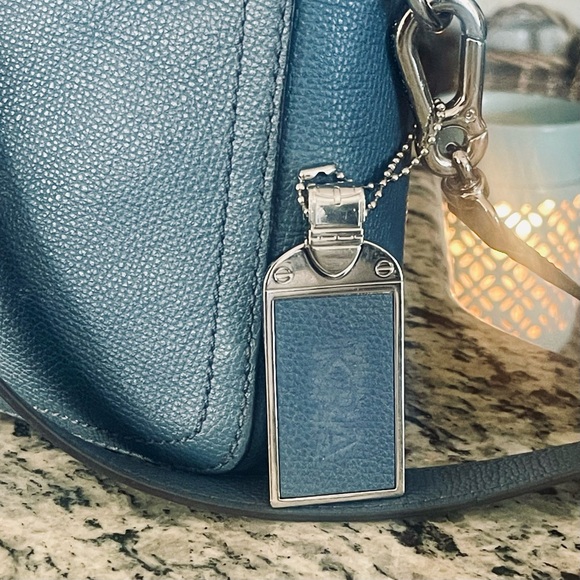 HENRI BENDEL Blue Spruce Street Leather Crossbody Messenger Square Bag Medium - Picture 4 of 16